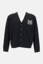 Black Wool v-necked cardigan 1