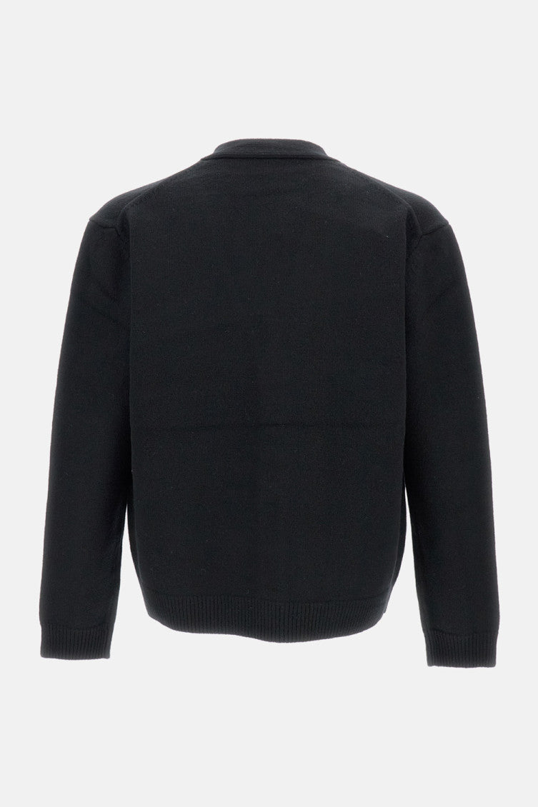 Black Wool v-necked cardigan 2