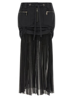 Black Twill and chiffon skirt 1