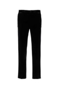Black Pants with Belt Loops in Velvet Stretch Man 1