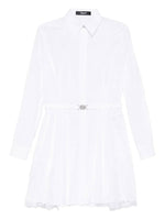 White Lace-trim Mini Shirt Dress 1
