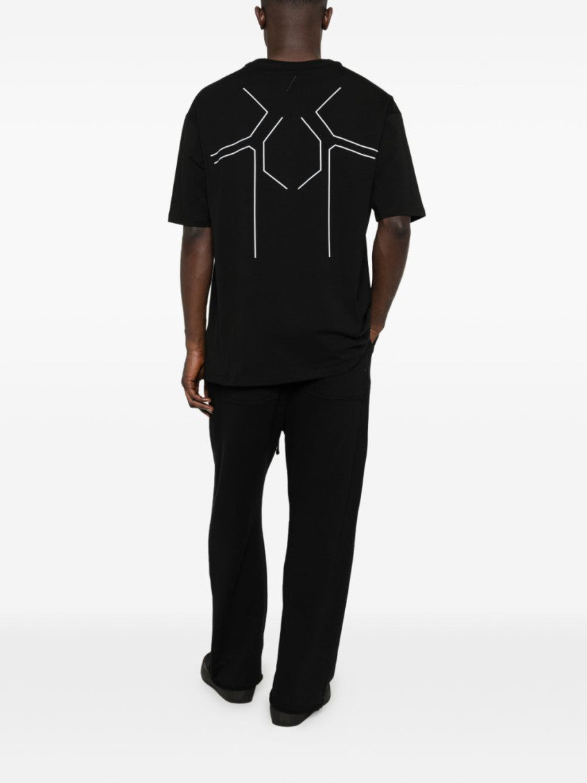 Black Round Neck Printed T-Shirt 2