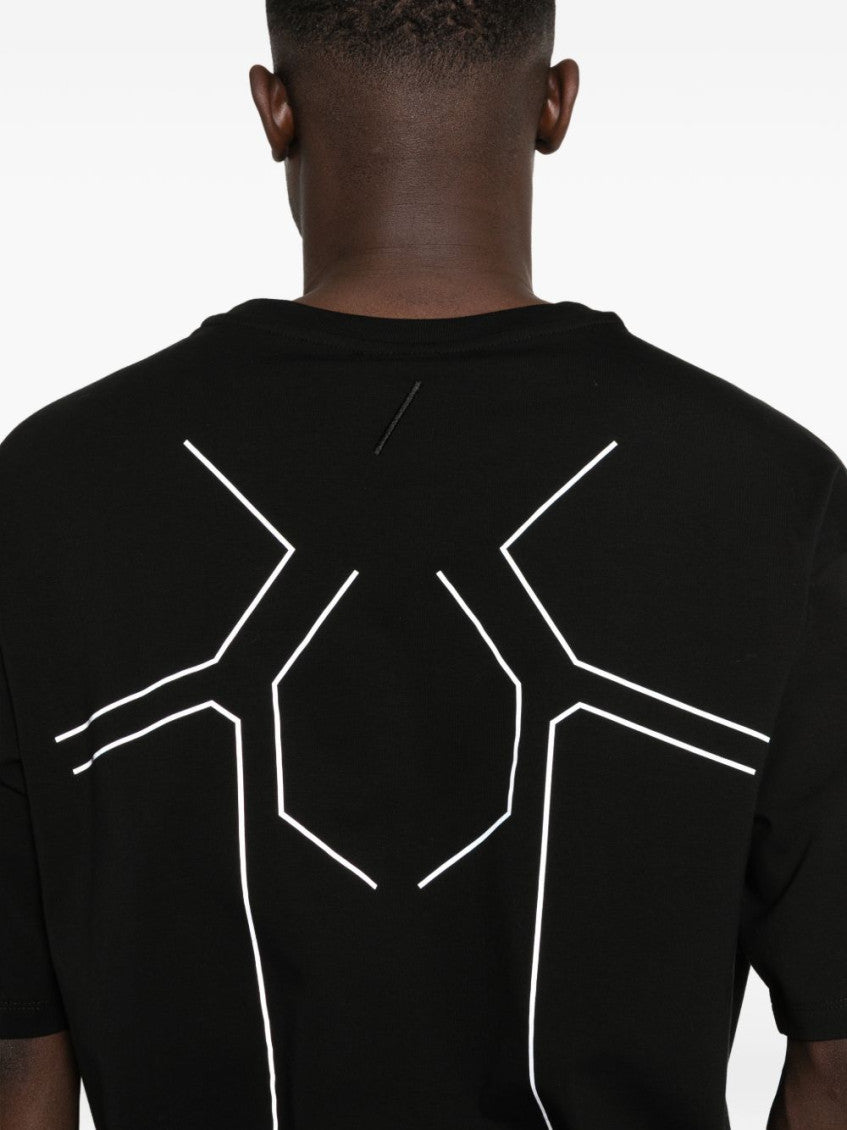 Black Round Neck Printed T-Shirt 4