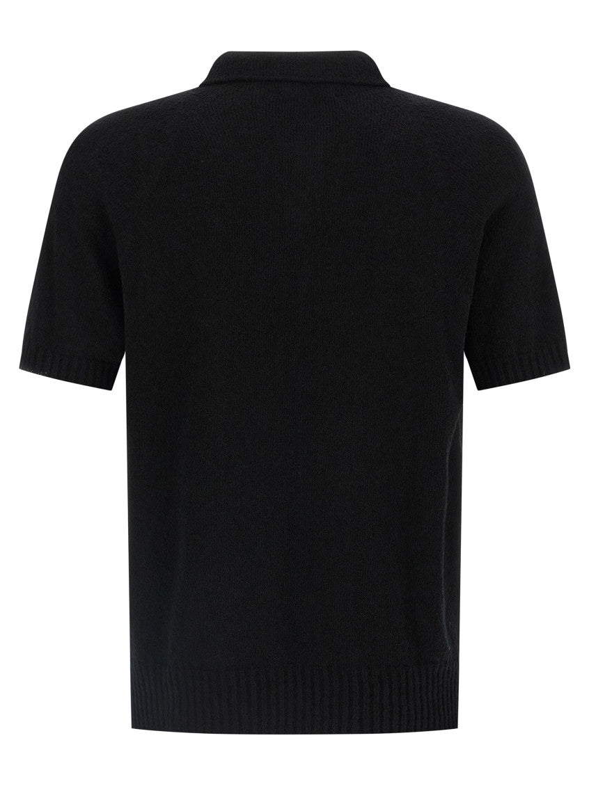 Black Spongy Effect Polo Shirt 2