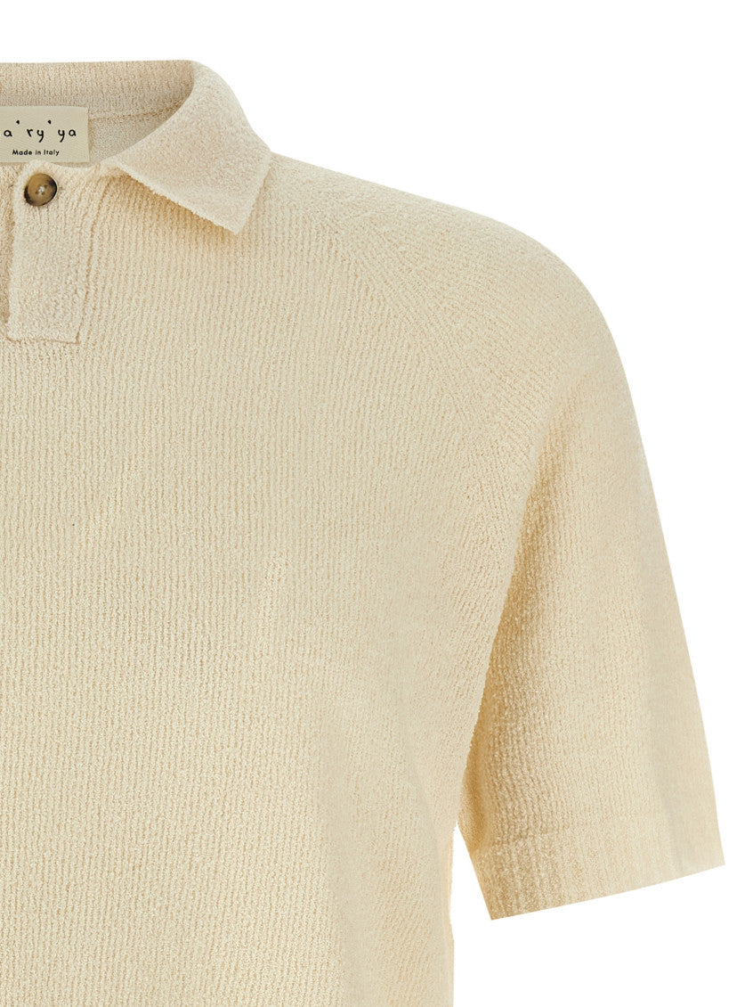 Beige Spongy Effect Polo Shirt 3
