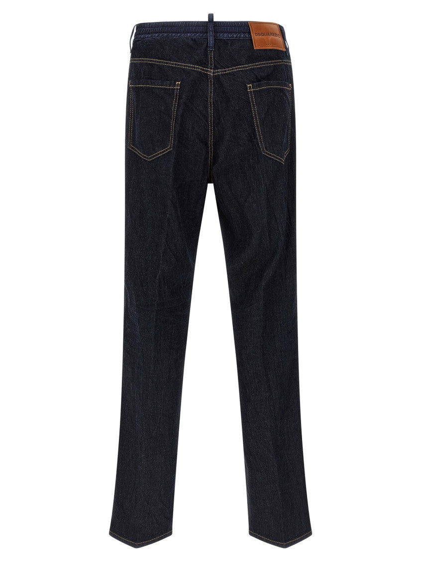 Navy Blue Relaxed Fit Jeans 2