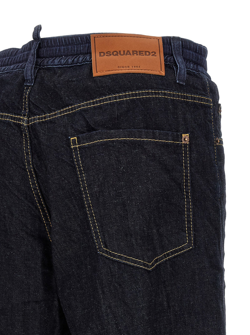 Navy Blue Relaxed Fit Jeans 4
