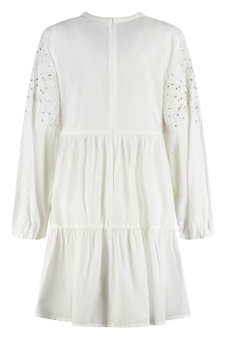 White  V-Neck Mini Dress 2