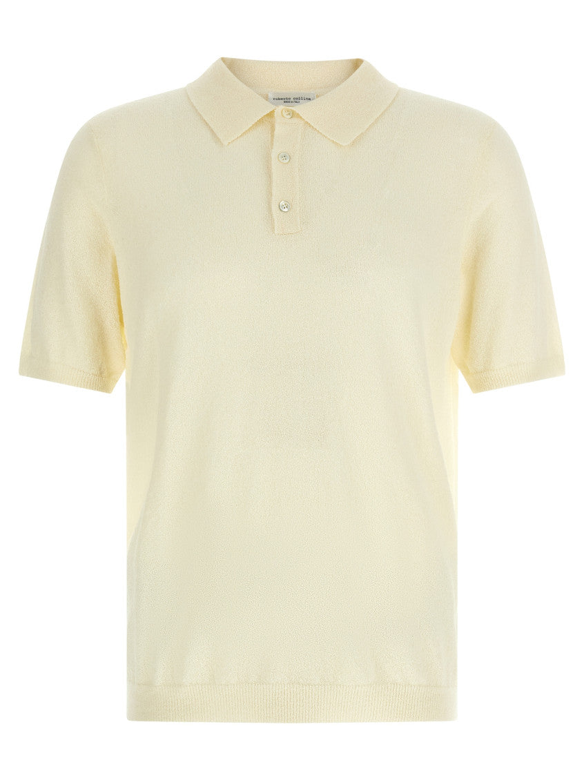 Beige Spongy Effect Polo Shirt 1