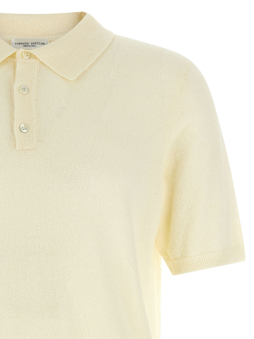 Beige Spongy Effect Polo Shirt 3