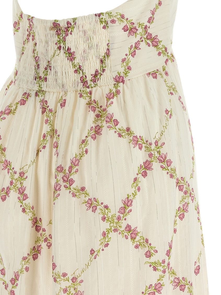 White Floral Printed Dress 4