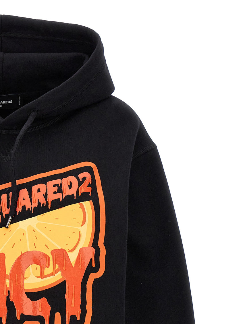 Black Logo Print Hoodie 3