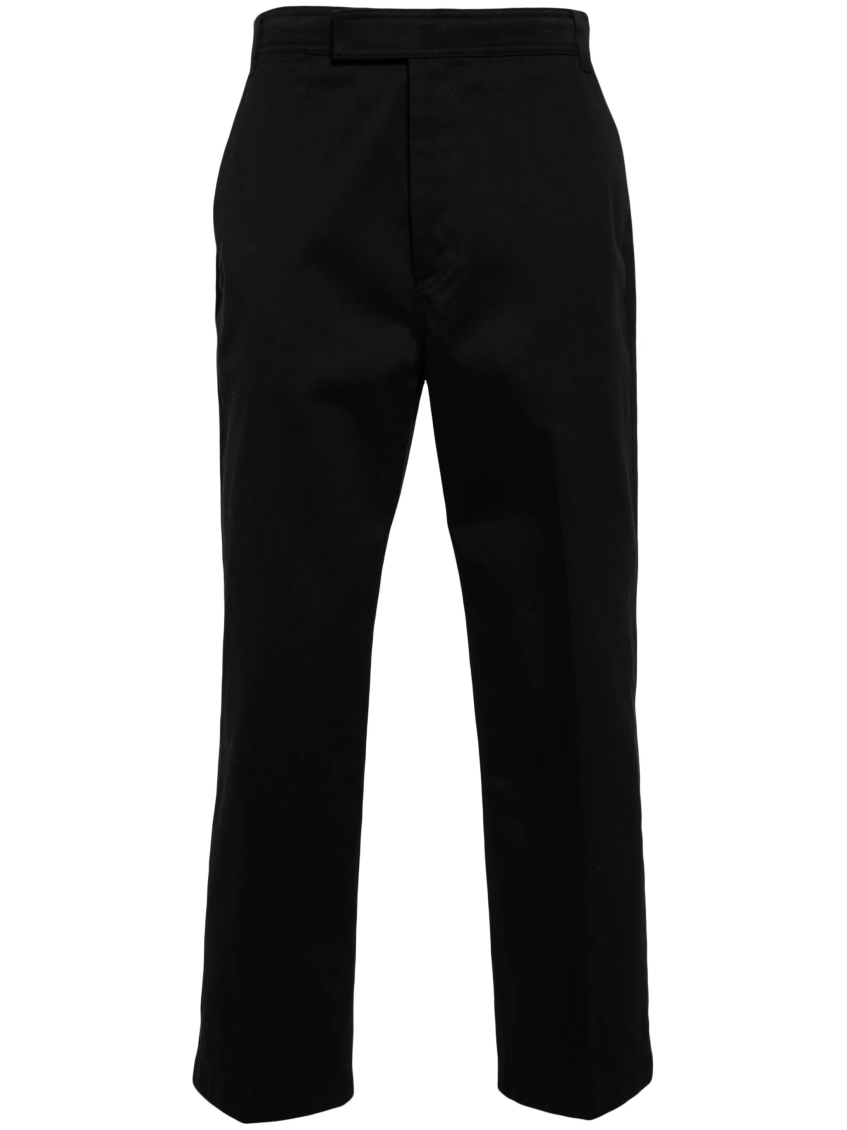 Black Mid-Rise Tapered Chinos 1
