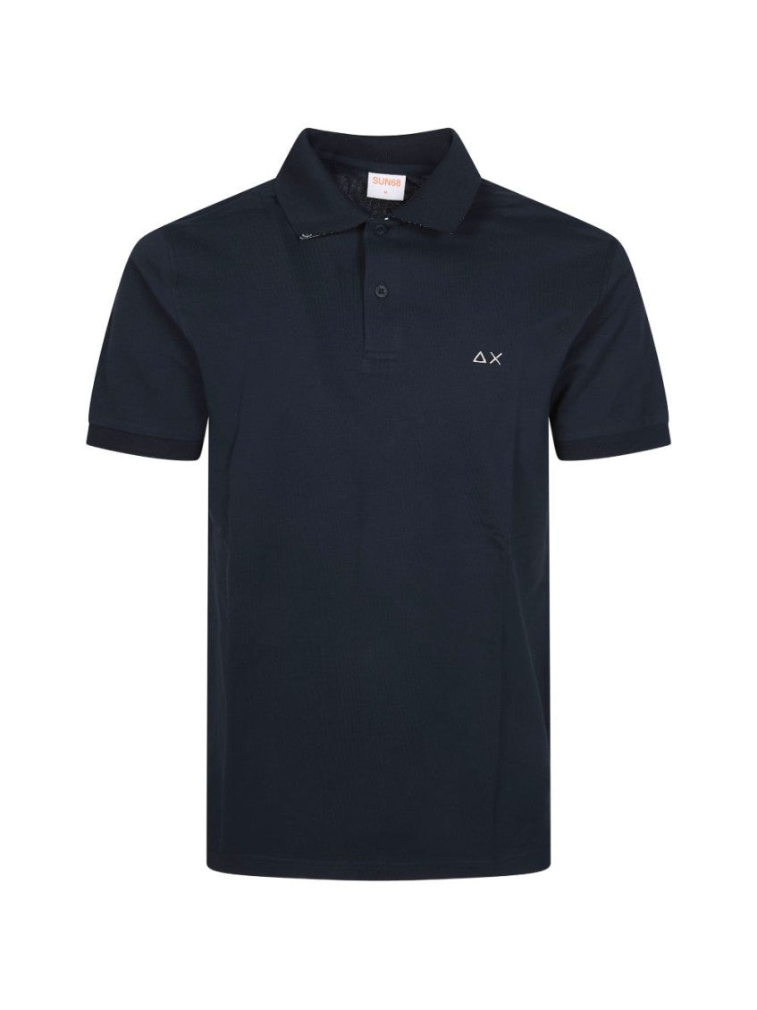 Dark Blue Logo Cotton Polo 1
