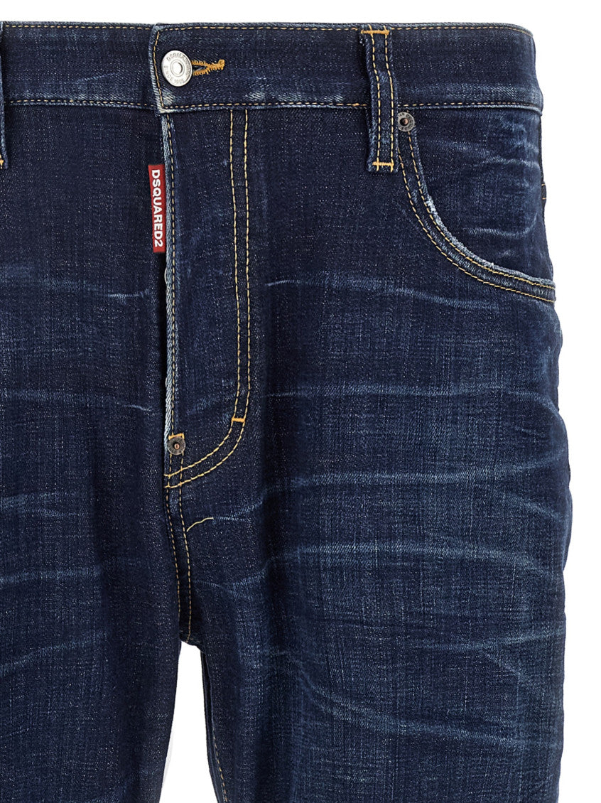 Blue Mid Rise Cotton Jeans 3