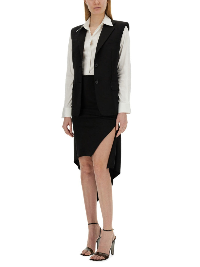 Black Solid Notched Lapel Jacket 4