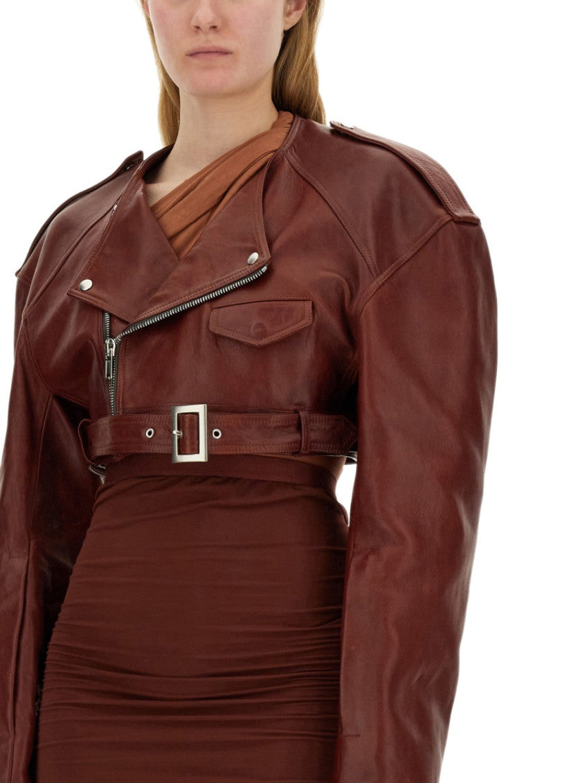 Brown Solid Notched Lapel Jacket 3