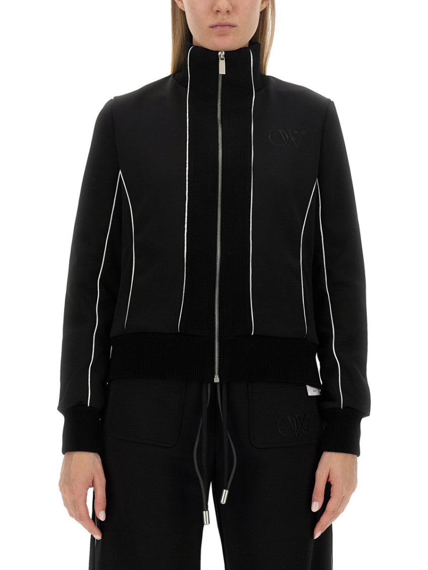 Black Solid Mock Collar Jacket 1