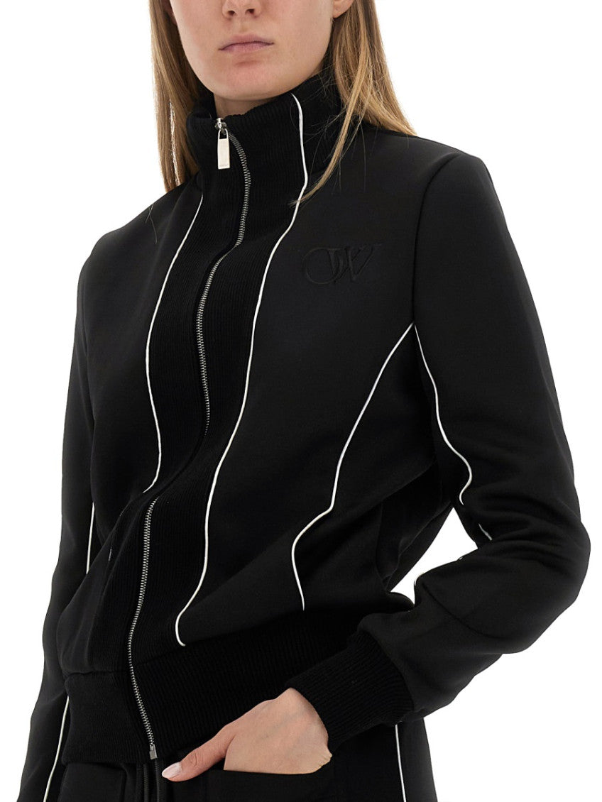 Black Solid Mock Collar Jacket 3