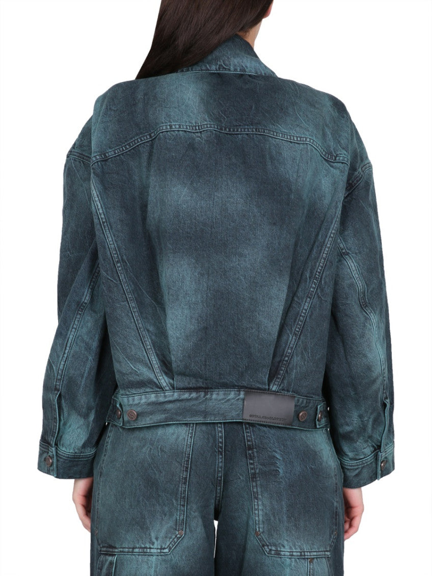 Blue Tie-Dye Shirt Collar Jacket 2