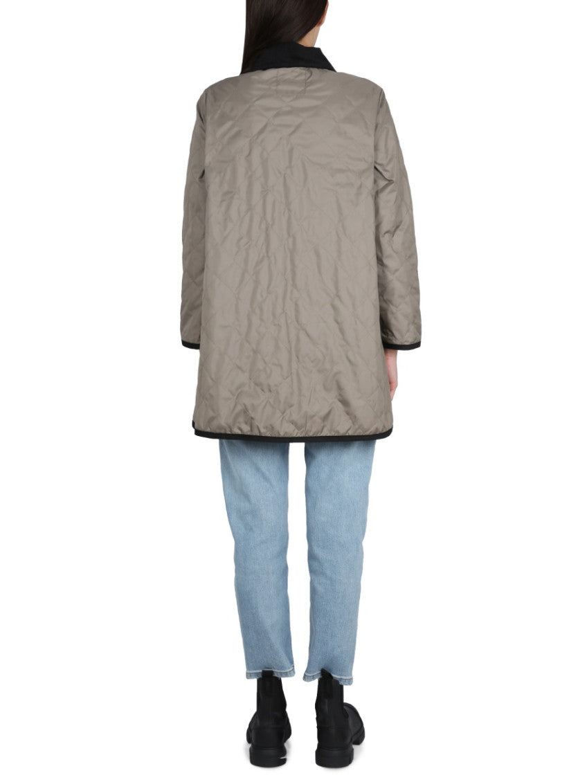 Beige Quilted Shirt Collar Jacket 2