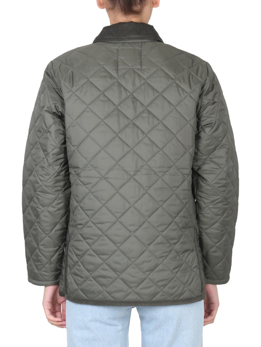 Grey Quilted Shirt Collar Jacket 2