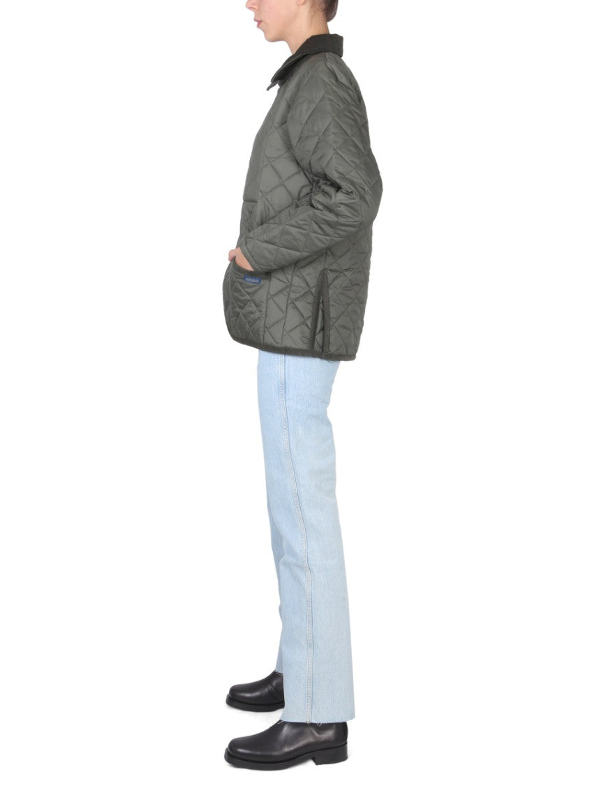 Grey Quilted Shirt Collar Jacket 4