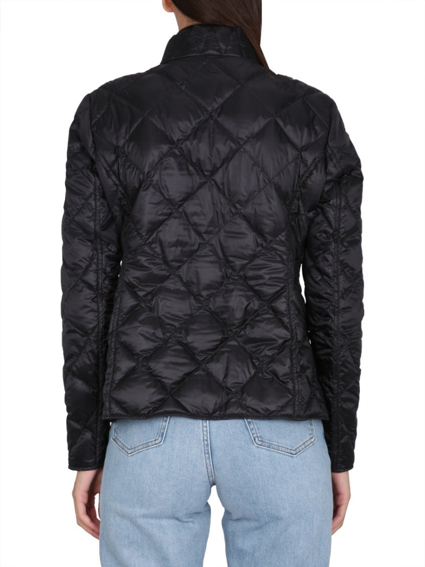 Black Quilted Mock Collar Jacket 2