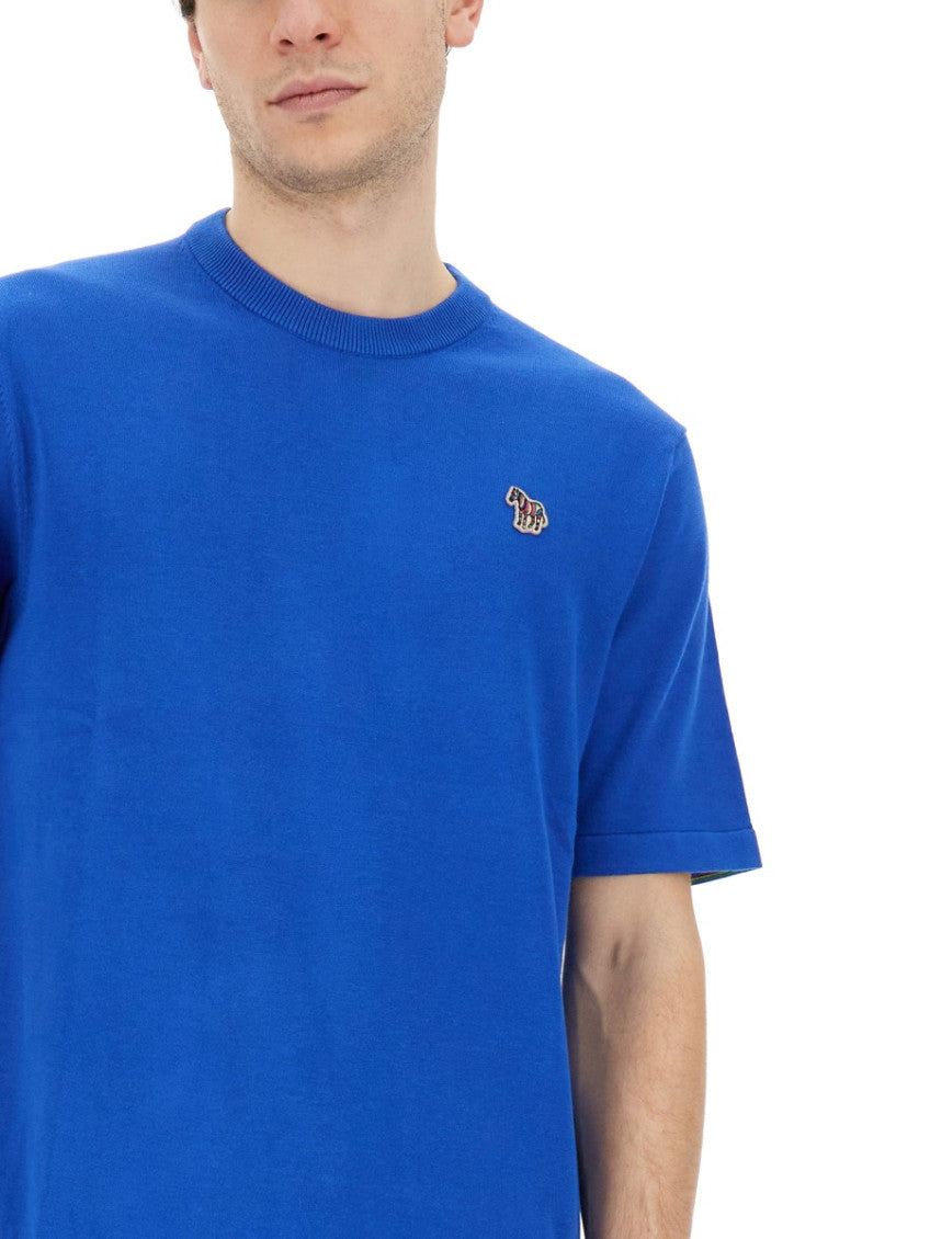 Blue Crew Neck T-Shirt 4
