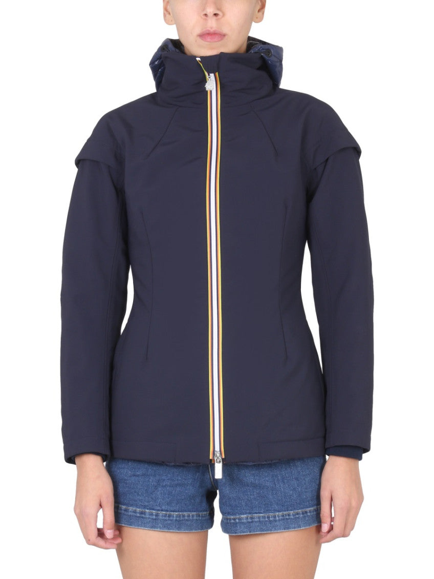 Navy Blue Solid Hood Jacket 1