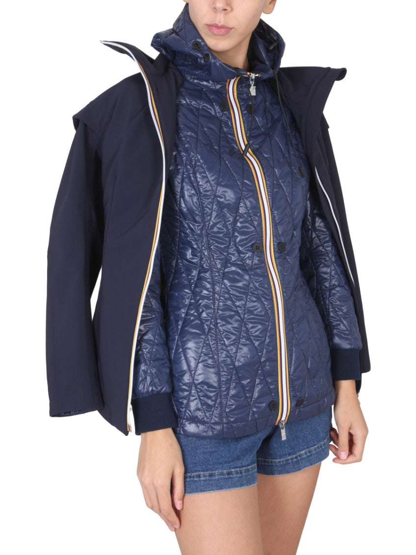 Navy Blue Solid Hood Jacket 3