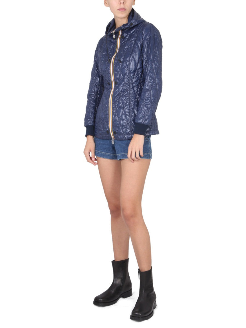 Navy Blue Solid Hood Jacket 4