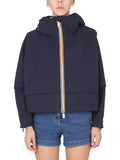 Navy Blue Solid Hood Jacket 1