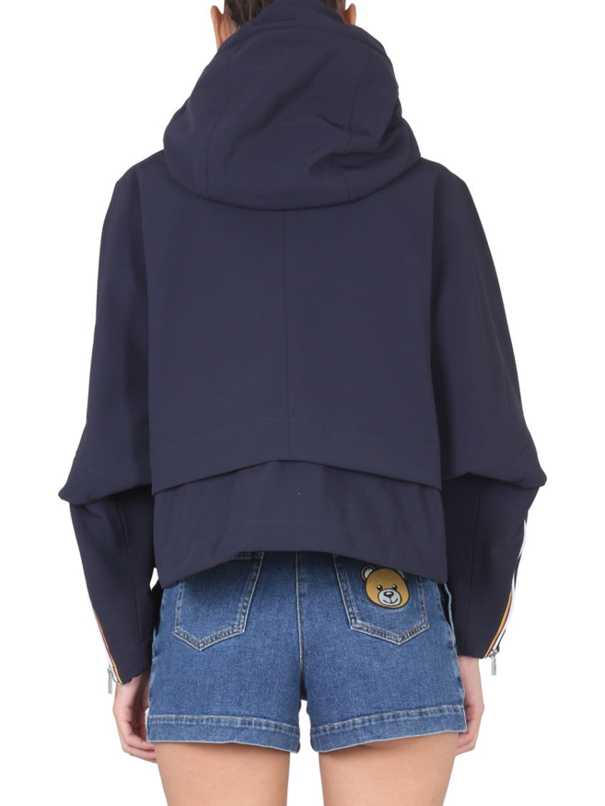 Navy Blue Solid Hood Jacket 2