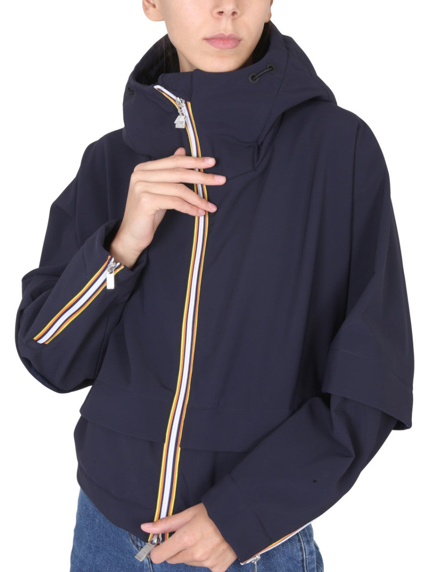 Navy Blue Solid Hood Jacket 3