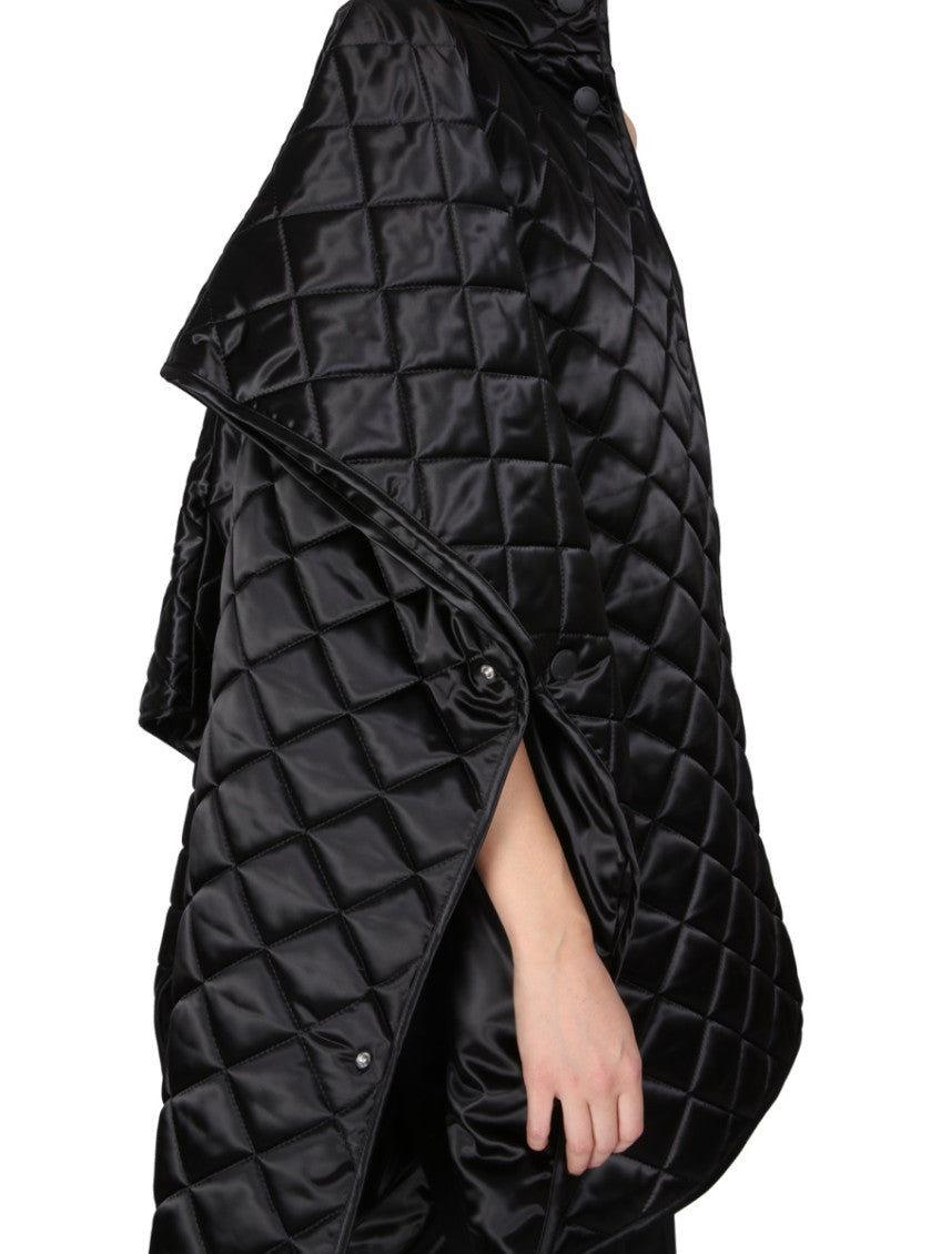 Black Quilted Mock Collar Jacket 3