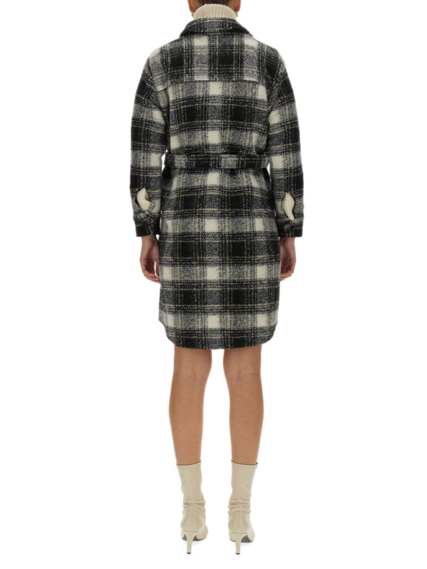 Black Checks Shirt Collar Jacket 2