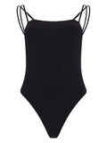 Black Solid Swimwear 1