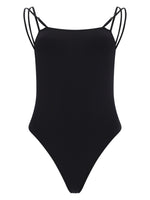 Black Solid Swimwear 1