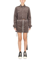 Beige Textured Shirt Collar Jacket 1