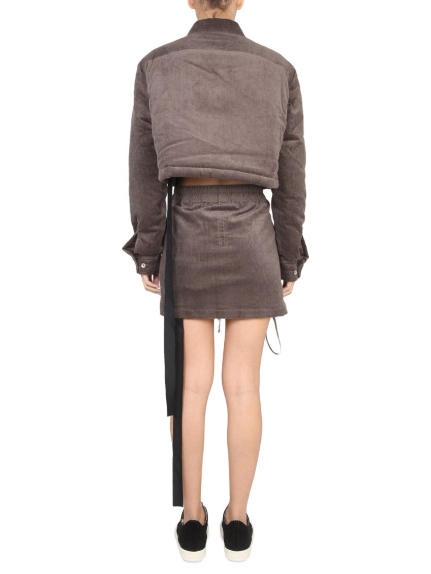 Beige Textured Shirt Collar Jacket 2