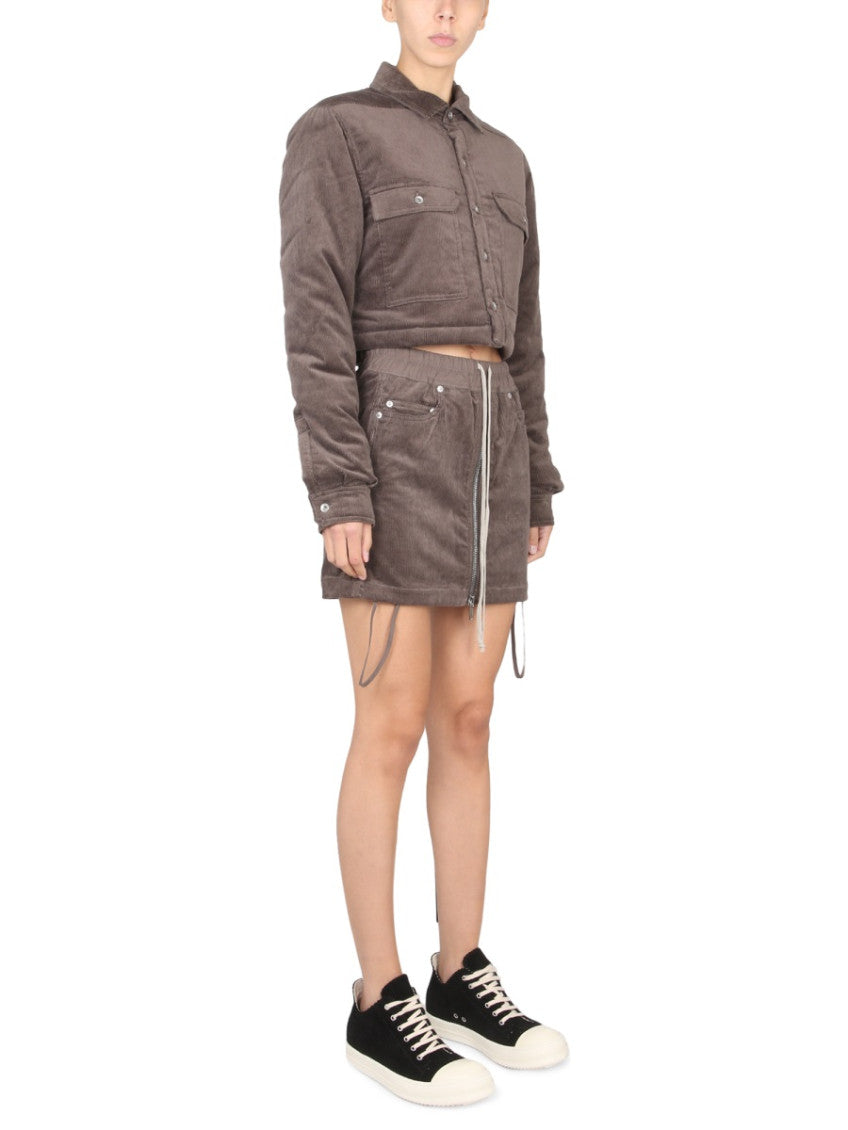Beige Textured Shirt Collar Jacket 4