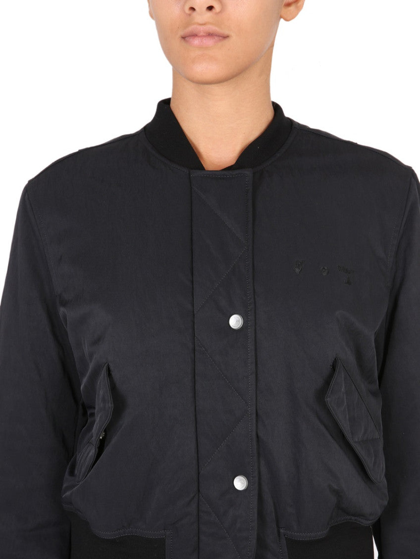 Black Solid Crew Neck Jacket 3