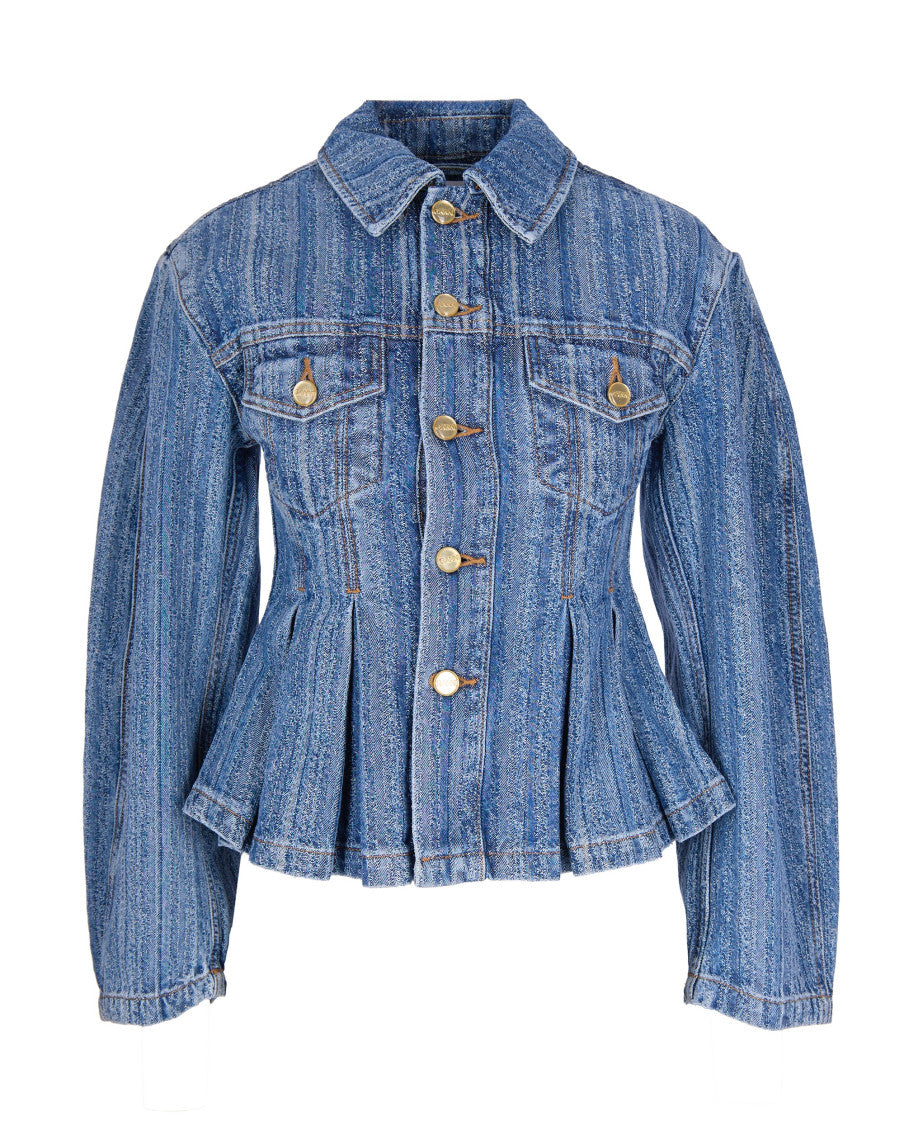 Denim Solid Shirt Collar Jacket 1