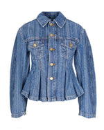 Denim Solid Shirt Collar Jacket 1