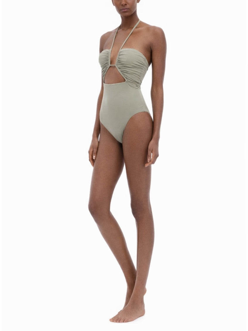 Grey Solid Swimwear 2