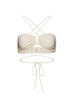 Beige Solid Swimwear 1