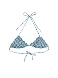 Blue Printed Bikini Top Swimwear 1