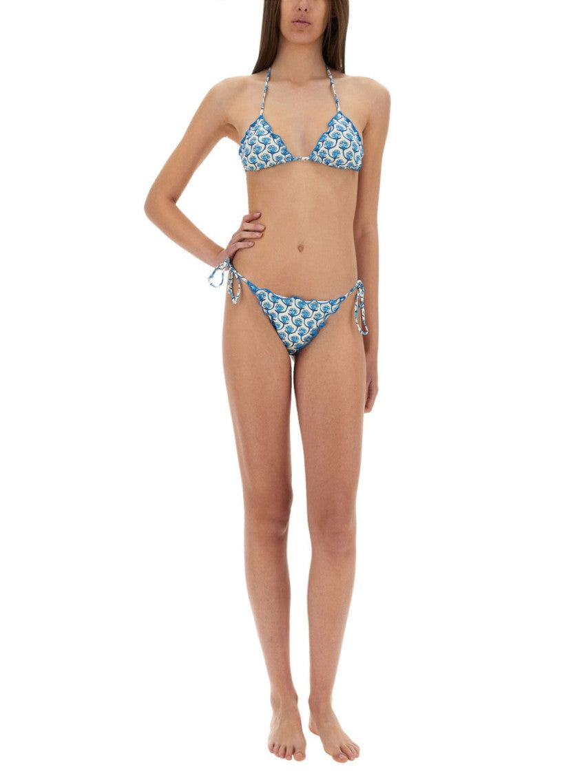Blue Printed Bikini Top Swimwear 2