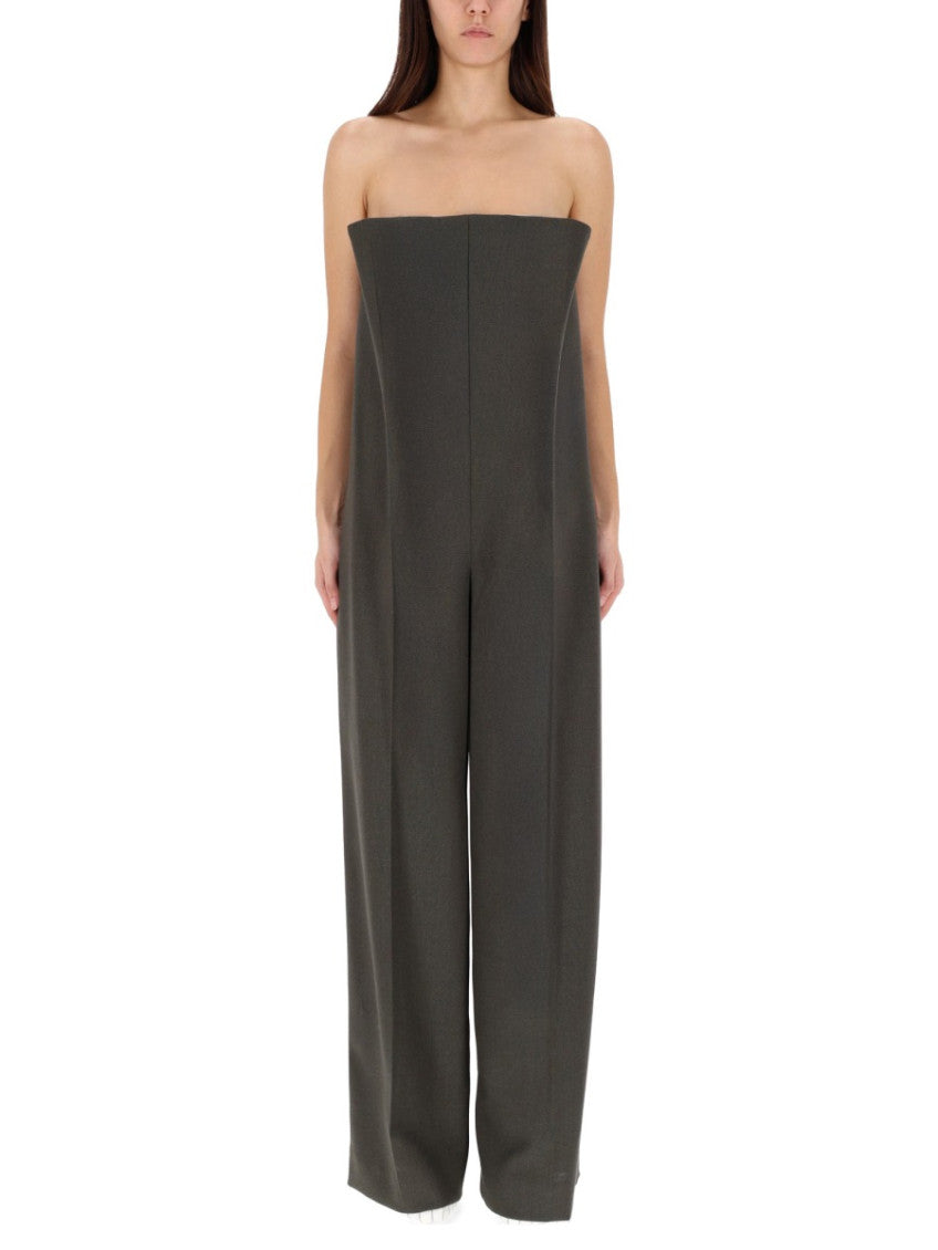 Dark Grey Solid Strapless Jumpsuit 1